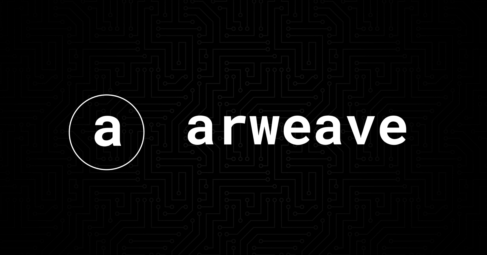 arweave logo with black color circuit background