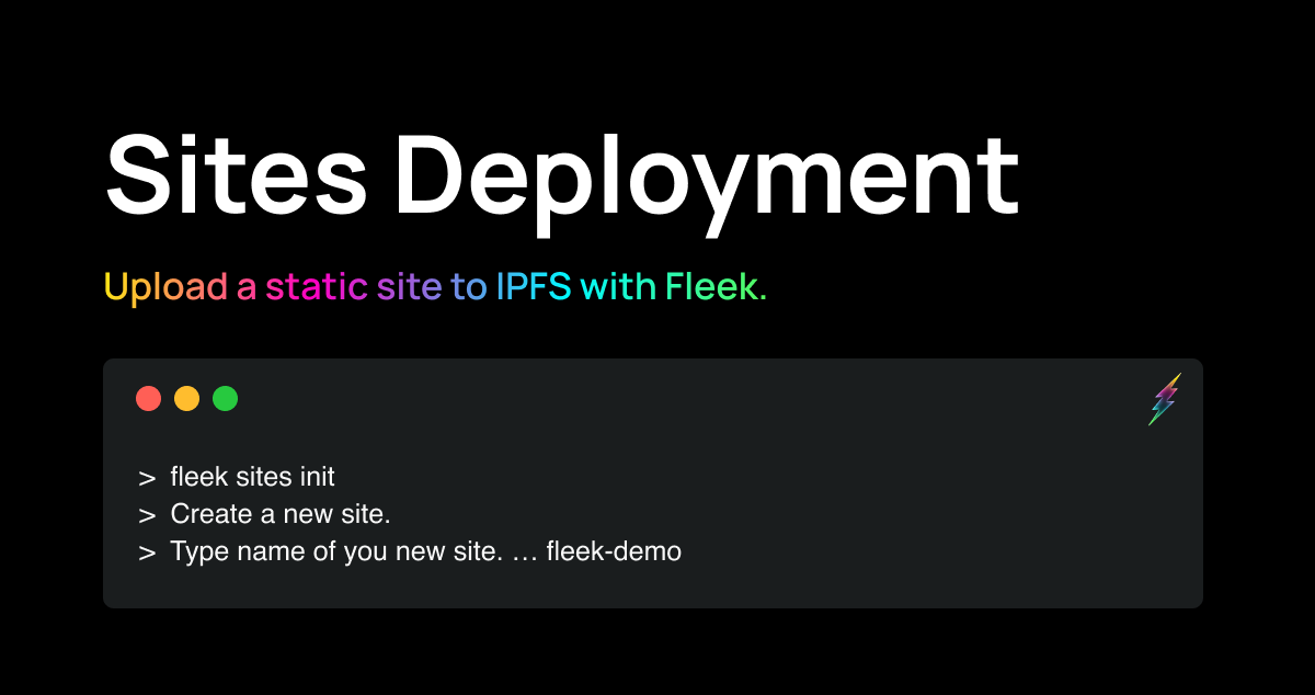 Sites Deployment with Fleek promotional banner